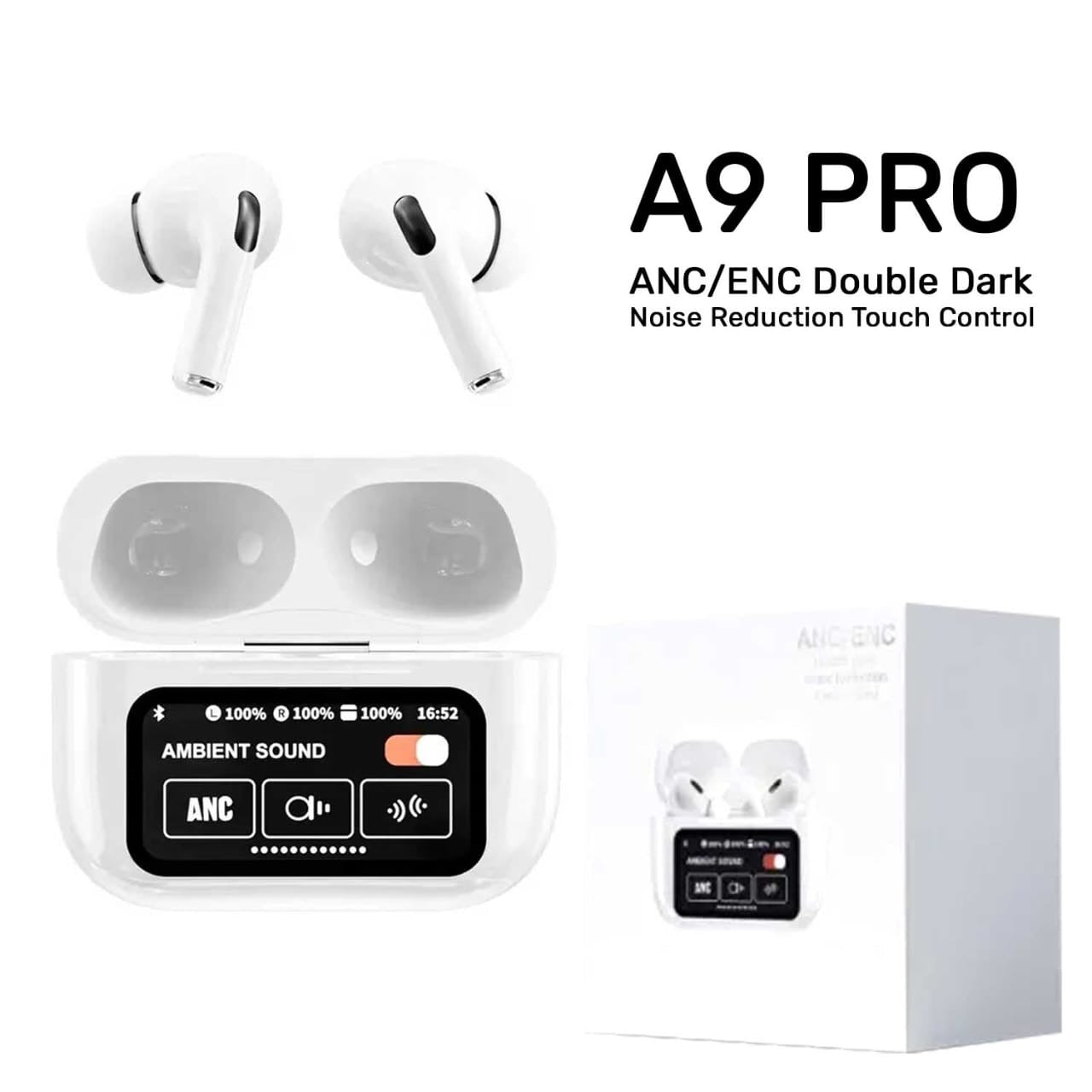 AirPods A9 Pro – ANC & ENC Noise Reduction, Touch Control,